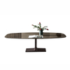 Modern Hotel Dining Room Furniture Rectangular Marble and Stainless Steel Metal Leg Dining Table