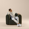 New Modern Light Luxury Style Velvet Fabric One-seater Sofa for Living Room Furniture