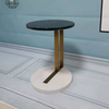 Modern Round Metal Stainless Steel Frame Marble Top Coffee Table Side Table for Living Room Bedroom
