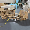 Nordic Modern Hotel Apartment Living Room Clothing Store Beauty Salon Lamb Velvet Creative Cloth Art Minimalist Sofa 3seats