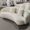 Living Room Sofa Modern Furniture European Luxury Counch Fabric Round Velvet Lounge Upholstered Curved Chesterfield Sofa