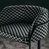 Modern Design Hotel Casual Cafe Bar Counter High Stool Black Metal Leg Decor Fabric Front Desk Chair bar Chair