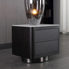 Italian Minimalist Smoky Color Bedside Cabinet Bedroom Solid Wood Slate Storage Bedside Table