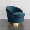 Modern Style Luxury Indoor Furniture Velvet Single Sofa Stainless Steel Base Hotel Living Room Leisure Chair