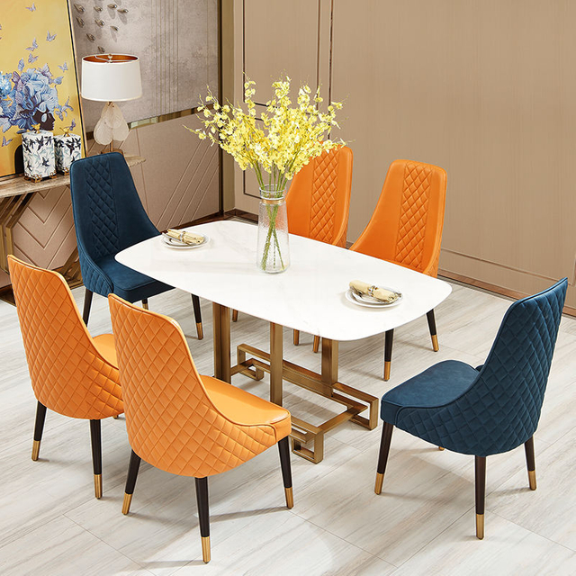 Modern Luxury Wooden Dining Room Chairs Hotel Restaurant Coffee House Leather Negotiation Chair