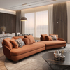 High-end Factory Price Fabric Sofa Set with Leather Arm Luxury Modern Sectional Sofa for Living Room