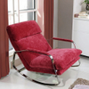 Modern Design Stainless Steel Frame Velvet Fabric Leisure Lounge Chair Rocking Chair