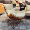 Modern Rocking Accent Chairs Wabi Japandi Lounge Chair for Living Room Metal Rotating Swivel Velvet Fabric Lazy Chair