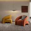 Modern Stainless Steel Velvet Fabric Armchair Accent Chair Leisure Chair Single Sofa Chair for Living Room Hotel Furniture