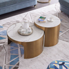 Light Luxury Coffee Table Stainless Steel Rock Living Room Furniture
