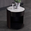 Modern Minimalist Bedroom Furniture Rock Slab Countertop Solid Wood Nightstands Bedside Table