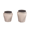 Italian Design Round Coffee Table Creative Storage Stool Saddle Leather Side Table
