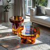 Modern Coffee Table Set Luxury Hotel Apartment Showroom Furniture Side Table Round Design Glass Tea Table for Living Room