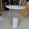 Luxury End Table Design Small Marble Base Round Side Table for Living Room Furniture Coffee Table