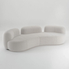 Factory Direct Supply High Quality Living Room Nordic Moon Curved Designer Three Seat Couch Apartment Cashew Velvet Fabric Sofa