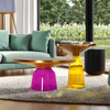 Modern Coffee Table Set Luxury Hotel Apartment Showroom Furniture Side Table Round Design Glass Tea Table for Living Room