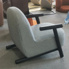 Nordic Modern Fabric Leisure Recliner Chairs with Wooden Arms for Dorms Living Room and Hotels