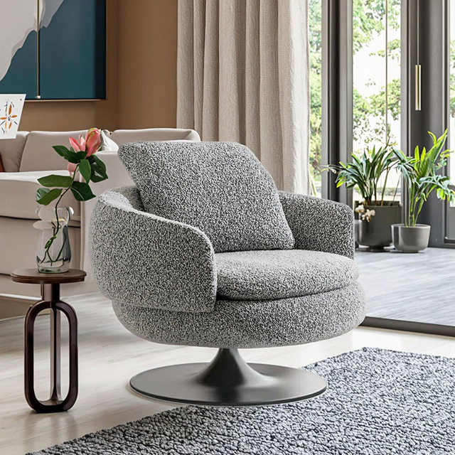 Chaise longue pivotante de luxe, mobilier de salon de Villa moderne, fauteuil d'appoint en tissu pour loisirs