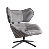 Modern Simple Metal Cloth Art Rotating Armchair Single-person Living Room Furniture