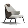China Manufacturer Oem Custom Modern Style Living Room New Design Armchair Metal Leg Leather Fabric Combination Hotel Chair