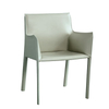 Modern White Armchair Hotel Restaurant Coffee Shop Saddle Leather Dining Chair