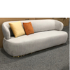 Modern Design Stainless Steel Titanium Hotel Living Room Three Seat Sofa and Luxury Leather Sofa Can Be Customized