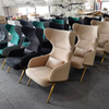 Nordic Luxury High Back Steel Lounge Chair Simple Modern Design Single Sofa for Villa Home Living Room Luxury Hotels Use
