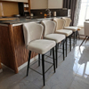 Modern Design Home Furniture High Stool Solid Wood Leg Velvet Fabric Hotel Coffee Shop bar Chair