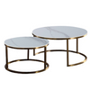 Coffee Table Marble Top Gold Stainless Steel Modern Round Table Living Room Furniture Coffee Table Set