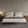 Italian Minimalist Design High Quality Saddle Leather Covered Modern Style King Size Bedroom Furniture Soft Bed