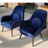 Modern Stylish Luxury Accent Armchair for Living Room Reclining Hotel Lounge Chair with Velvet Fabric Wooden Design