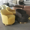 Modern High Back Leisure Single Sofa Chair Velvet Fabric Stainless Steel Base Custom Living Room Home Furniture Leisure Chair