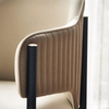 Design Modern Dining Tables and Chairs Metal Frames Striped Embroidered Leather Hotel Cafe Restaurant Chair