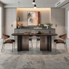 Modern European Style Restaurant Chair Rectangle Dining Table Wooden/Marble Top Steel Base for Home Kitchen Villas Hotels Chairs