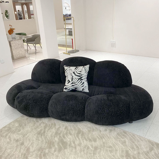 Factory Wholesale Modern Living Room Couch Furniture Hotel Lobby Velvet Fabric Comfortable Lounge Cloud Sofa