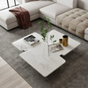 Modern Luxury Living Room Coffee Table Minimalist Slate Rectangular Design Home Furniture Stainless Steel Marble Coffee Table