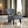 Italian Minimalist Design Living Room Chair Modern Stainless Steel Patterned Fabric Customizable Velvet Armchair for Hotel