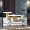 Modern Marble Top Coffee Table Golden with Leather Oak Corner Side Tea Table Several Combinations for Living Room Furniture