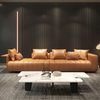 Italian Style Sectional Sofa Furniture Leather Corner Sofa Couch Luxury Villa Living Room L Shaped Sofa Set
