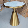 Modern Luxury Round Marble Top Gold Stainless Steel Small Coffee Table for Living Room Hotel Side Table