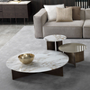 Italian Light Luxury Stainless Steel Tea Table Marble Top Side Table Combination Simple Modern Villa Living Room Coffee Table