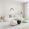 Modern Simple Design Sofa Set Home Furniture Villa Hotel Lobby Living Room Sofa Fabric Curved Shape Couch