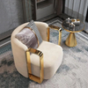 Modern Nordic Fabric Lounge Swivel Armchair Luxury Gold Metal Frame Velvet Single Sofa Chair for Living Room Furniture