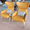 Modern Nordic European Living Room Armchair Luxury Hotel Furniture Leather Lounge Chair