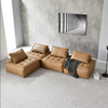 Modern Design Sectional Chesterfield Modular Luxury Living Room Furniture Couch Orange Comfortable Leather Hotel Room Sofa