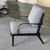 Modern Luxury Leather Fabric Metal Frame Leisure Chair New Design Hotel Living Room Single Sofa Velvet Low Armchair