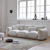 Modern Design Home Furniture Bread Shape White Boucle 3 Seat Sofa Set Sectional Couch Velvet Fabric Living Room Sofa