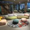Modern Cobblestone Stone Nature Design Couch Velvet Fabric Sofa Set Modular Sectional Pebble rubble Furniture Hotel Lobby Sofa