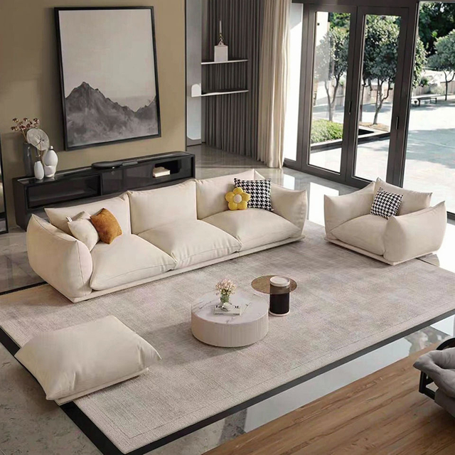 Modern Sofa Living Room Furniture Velvet or Leather Hotel Reception Room Luxury 3 Seater Sofa Set