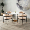 Modern Simple Dining Restaurant Chair Nordic Dining Chair Italian Light Luxury PU Velvet Fabric Upholstery Dinner Chair